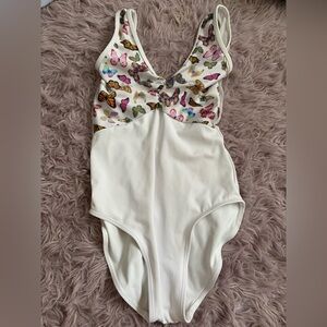 Class in butterfly leotard